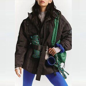 NWT New Free People $348 Tricked Out Trek Utility Puffer Jacket Size XL